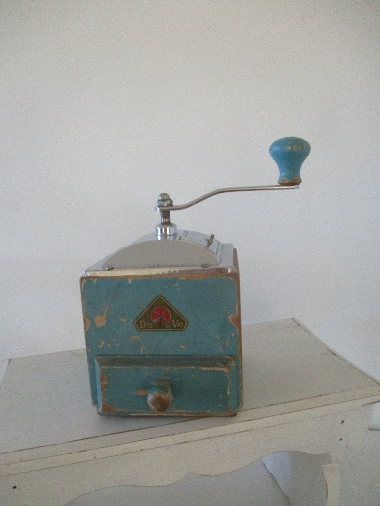 antieke brocante blauwe koffiemolen, Antiek en Kunst, Antiek | Keukenbenodigdheden, Ophalen of Verzenden