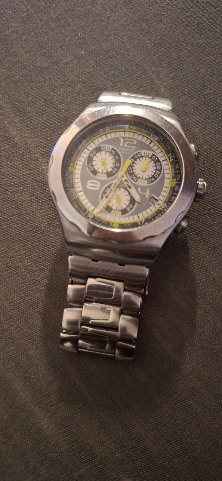 Swatch Irony 007 Polshorloge - Stijlvol en Tijdloos, Ophalen, Staal, Gebruikt, Staal