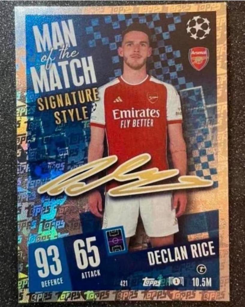Topps MA 23/24    MotM SIGNATURE STYLE    RICE   ARSENAL FC, Verzenden, Zo goed als nieuw, Plaatje