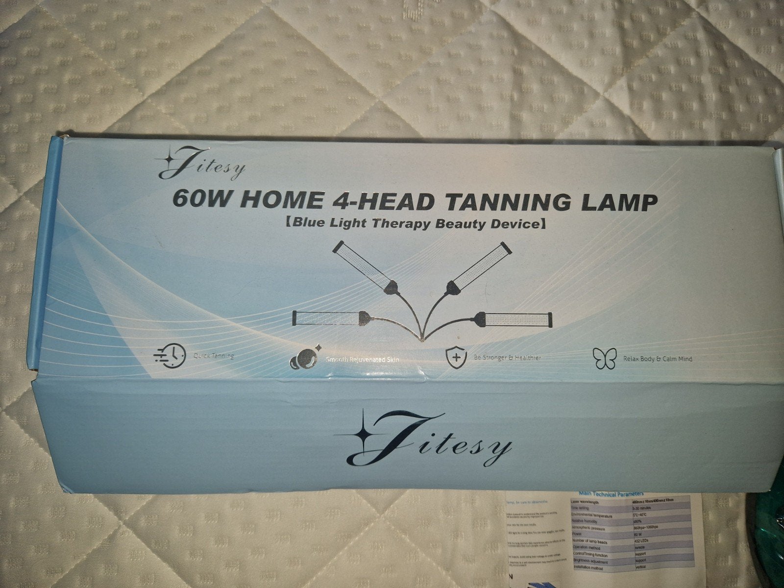 Rolu 60W Tanning Lamp Set - 432 LED's, Afstandsbediening, Witgoed en Apparatuur, Zonnebanken en Gezichtsbruiners, Ophalen of Verzenden