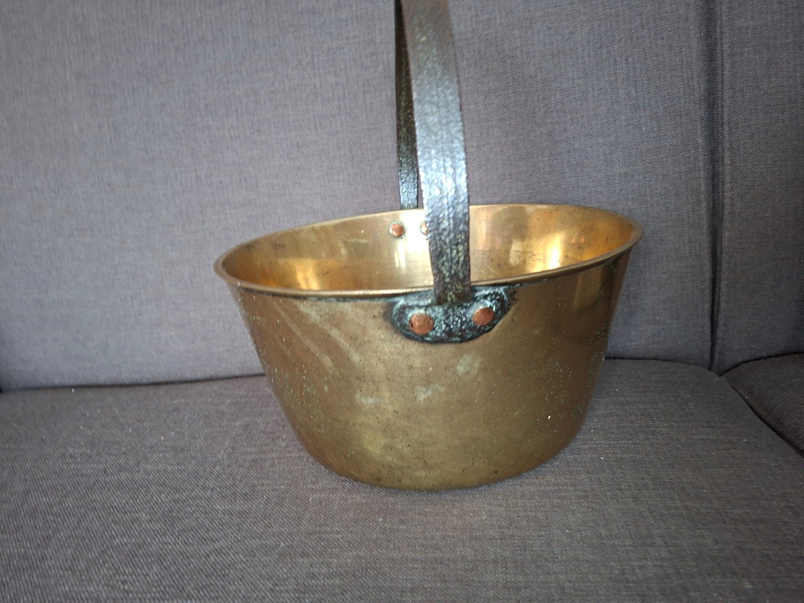 antieke koperen kookpot een echte "JAM-PAN", Antiek en Kunst, Ophalen, Koper