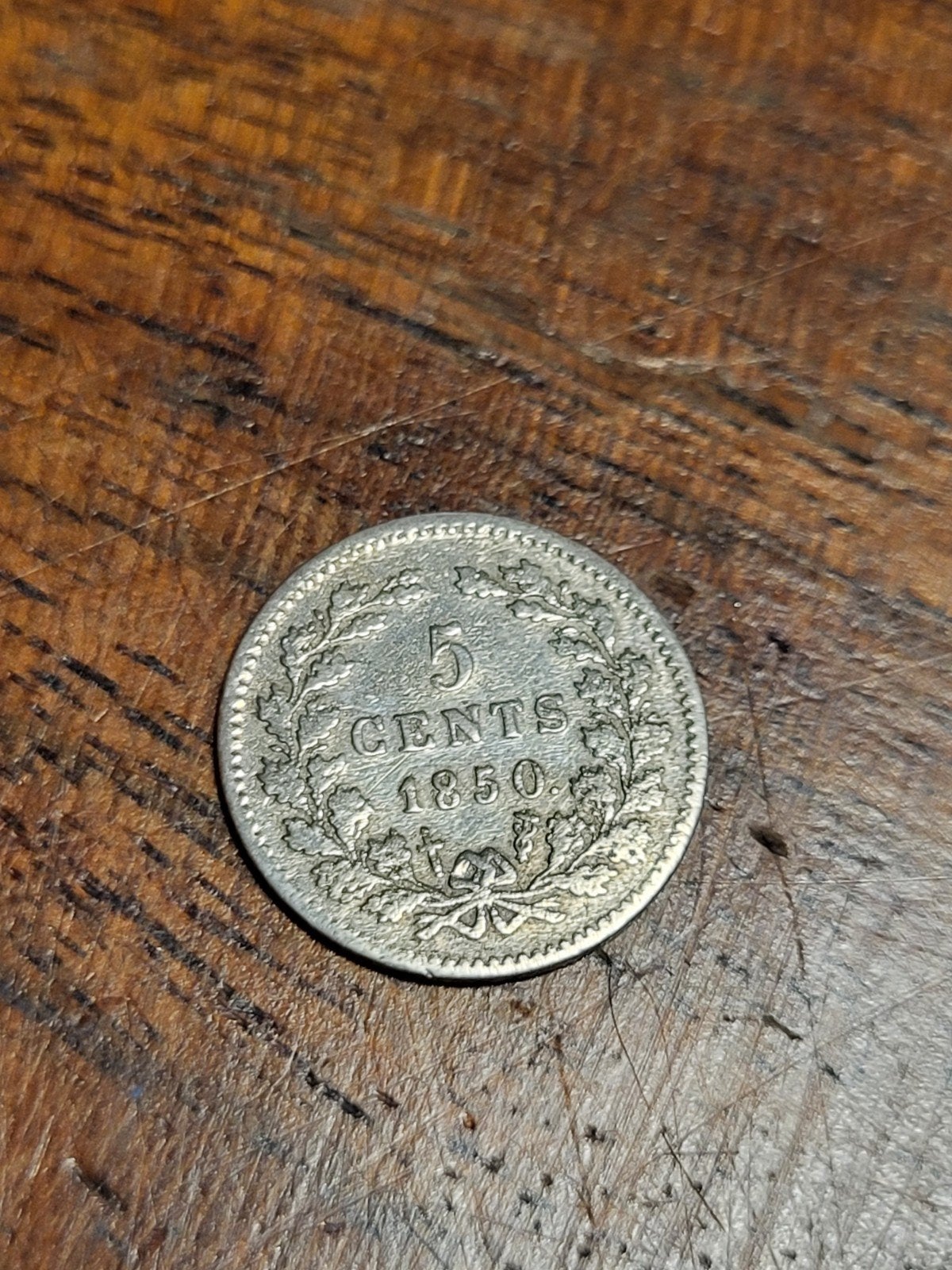 Zilveren 5 Cents munt Koning Willem III 1850, Ophalen of Verzenden