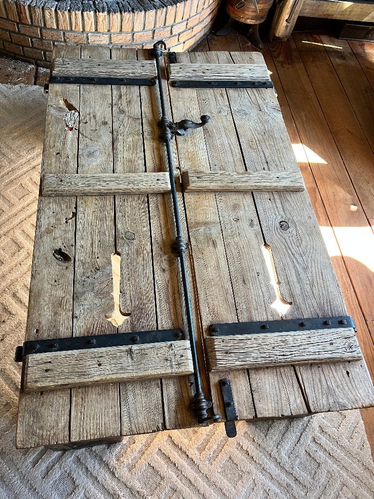 houten franse luiken, Ophalen, Gebruikt