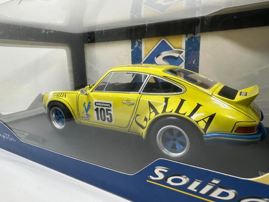 SOLIDO 1:18 PORSCHE 911 RSR #105 RALLY DE FRANCE 1973 NIEUW, Ophalen of Verzenden, Nieuw, Auto, Solido