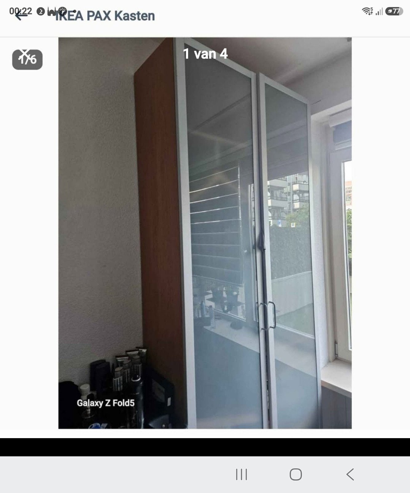 IKEA PAX Kast Ondiep met Glazen Deuren 236.50.35, Ophalen, Met deur(en), Gebruikt, 50 tot 100 cm