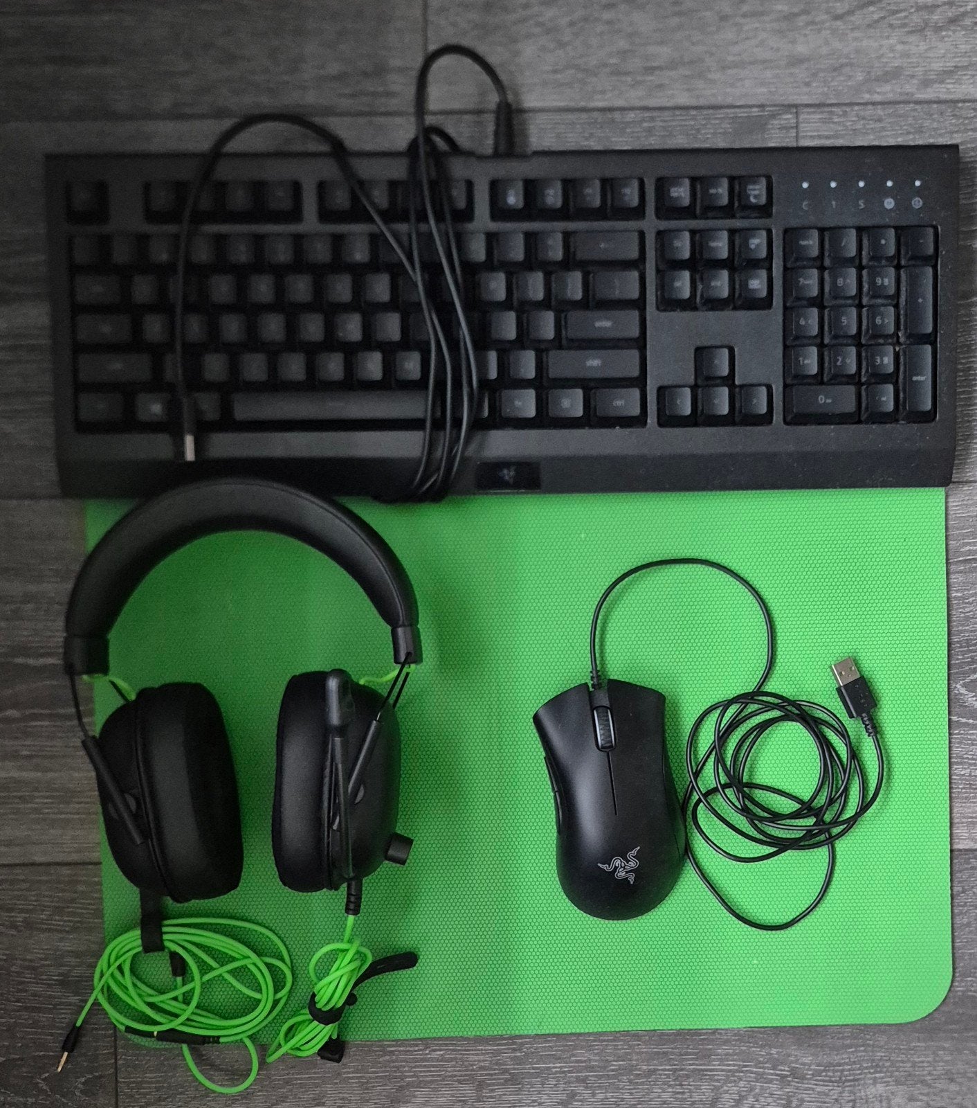 Razer toetsenbord met koptelefoon  en muis, Computers en Software, Ophalen, Zo goed als nieuw