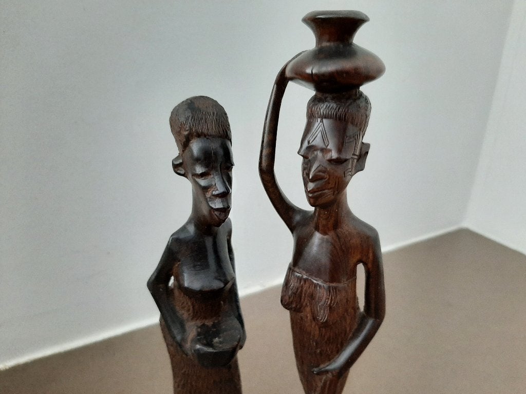 Afrikaanse beeldjes, Antiek en Kunst, Ophalen of Verzenden, Handgemaakt, 20 - 50 cm, Hout