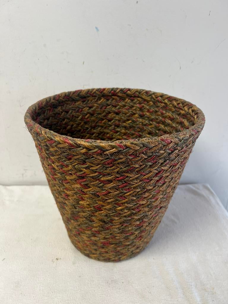 Te Koop : Vintage Zeegras Rieten Mand Rond Netjes, Huis en Inrichting, Woonaccessoires | Schalen en Manden, Mand, Rond, Ophalen of Verzenden