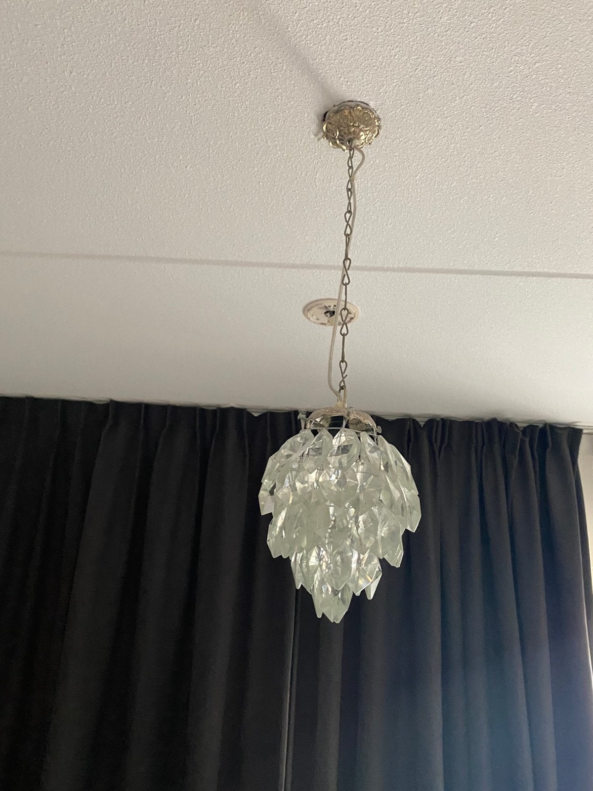 Retro plafondlampje, Ophalen, Gebruikt, Glas, Retro