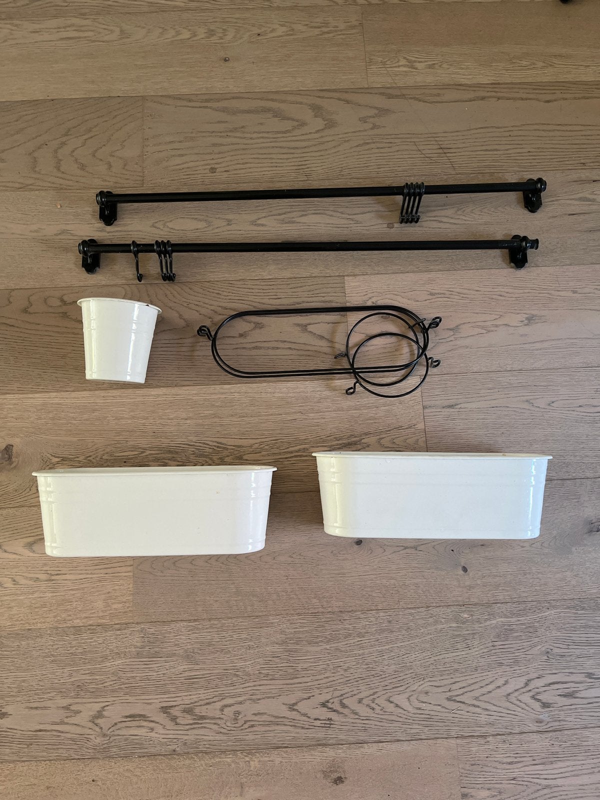 Gratis IKEA Hultarp stangen, haken en bakjes, Ophalen, Gebruikt, Zwart, Metaal