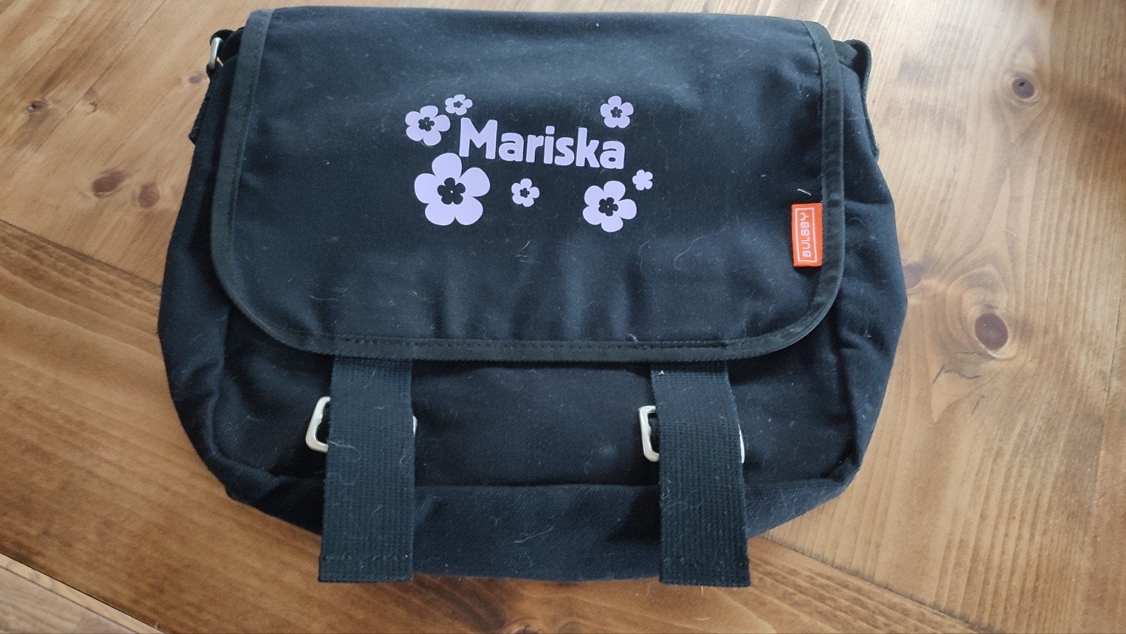 Bulbby zwarte schoudertas met 'Mariska' opdruk, Ophalen of Verzenden, Zo goed als nieuw