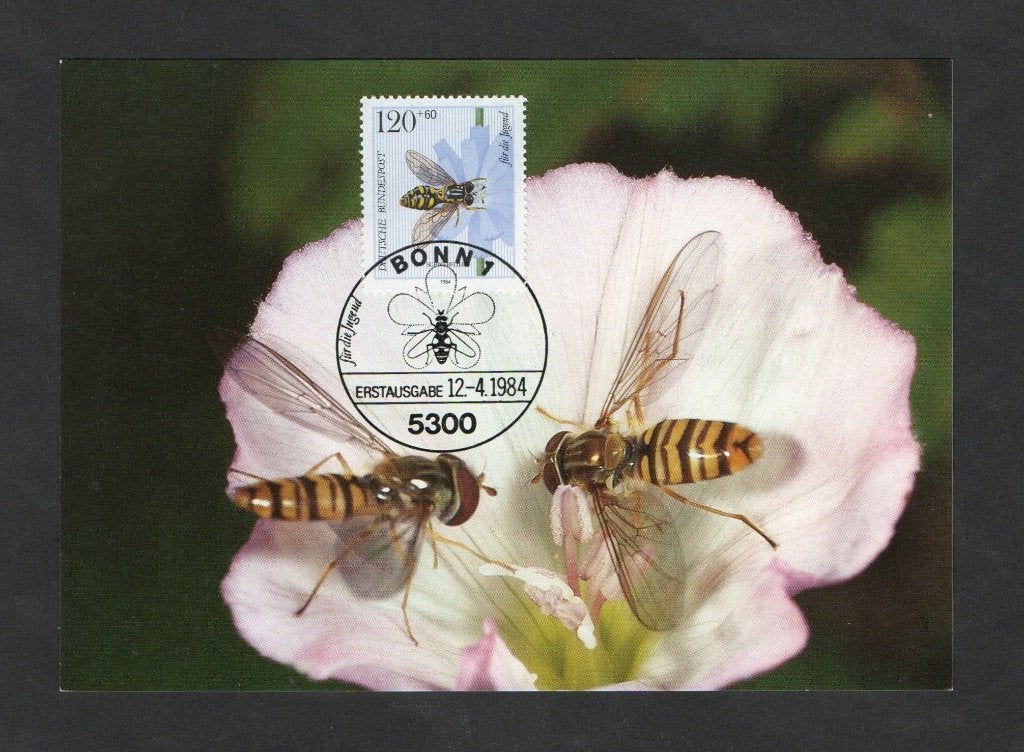 Insect Zweefvliegen met Postzegel 1984., Ophalen of Verzenden, 1980 tot heden, Ongelopen, Overige soorten