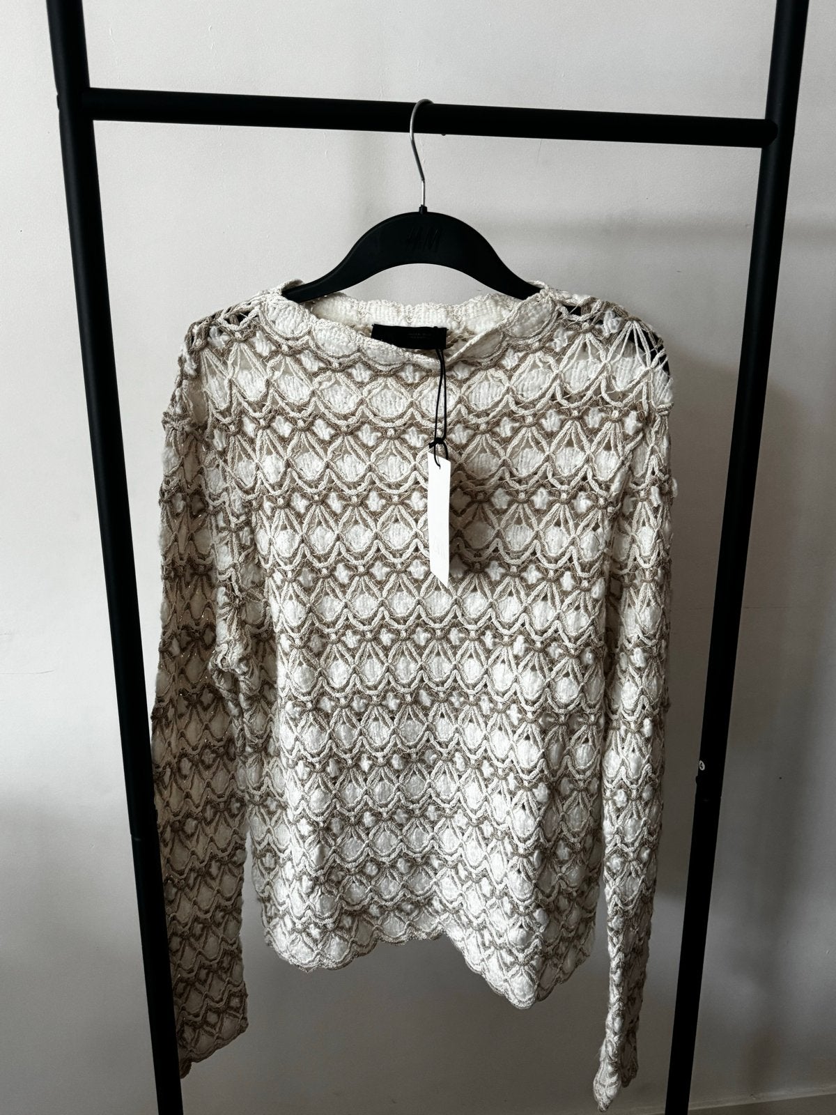 Nieuwe Zara trui crème beige XL met kaartjes, Ophalen of Verzenden, Nieuw, Maat 46/48 (XL) of groter, Beige