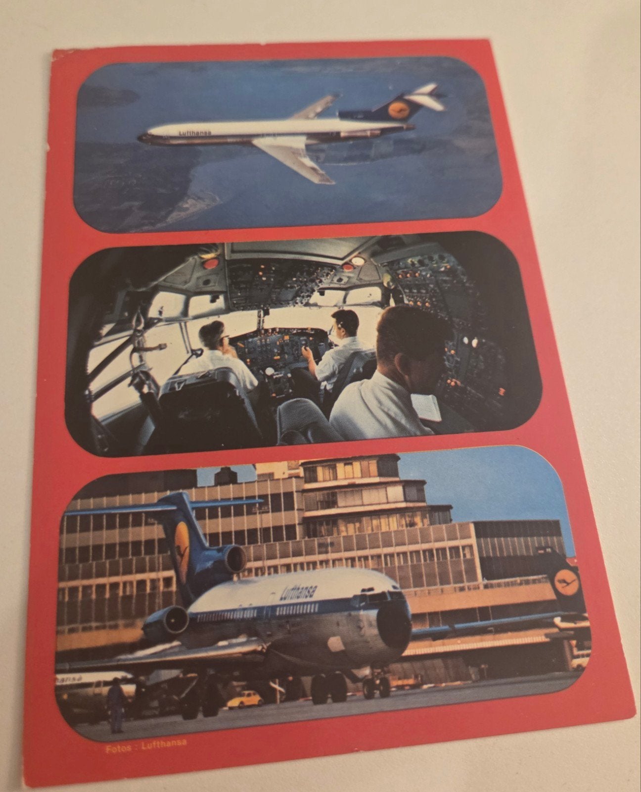Oude ansichtkaart Lufthansa Boeing 727 Europa Jet, Verzenden, 1960 tot 1980, Gelopen, Voertuig