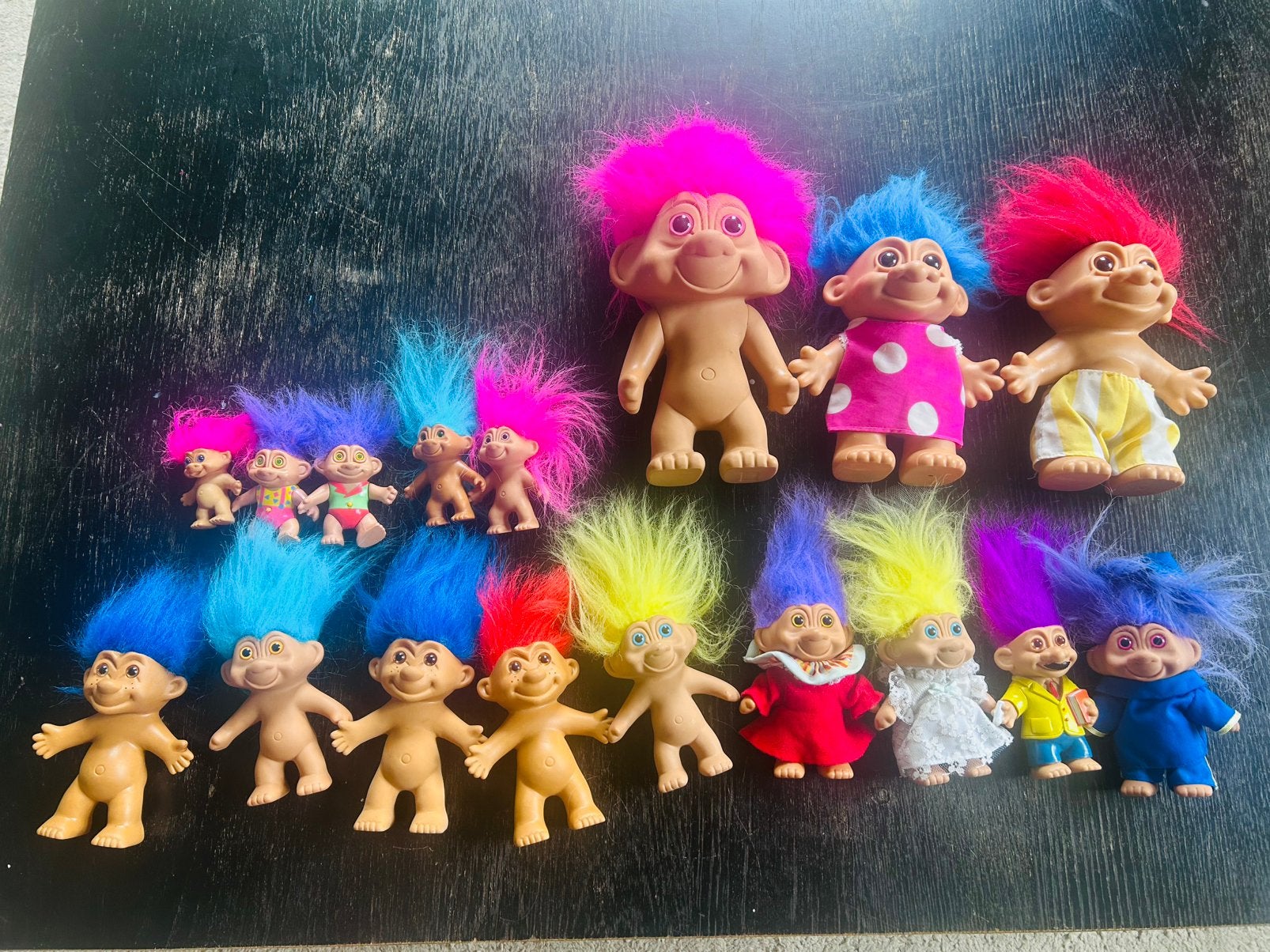 17 x verzameling patrij trollen Russ troll poppen vintage, Ophalen, Gebruikt