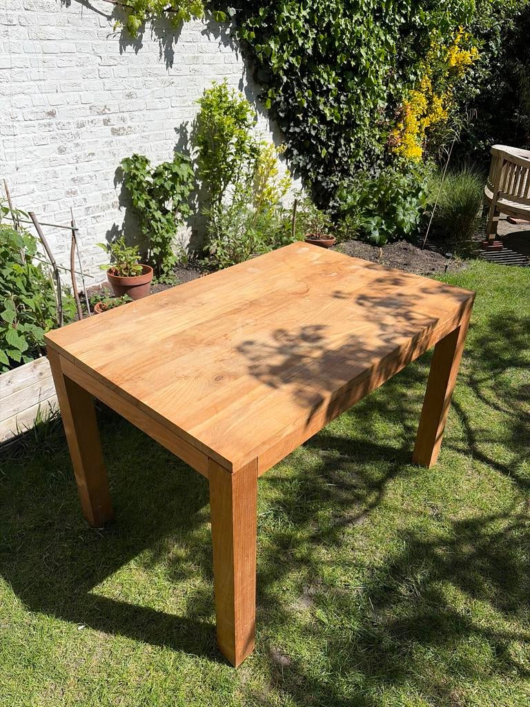 Massief houten eettafel 120 x 80 cm, Huis en Inrichting, Tafels | Eettafels, Ophalen, Gebruikt, 100 tot 150 cm, 50 tot 100 cm
