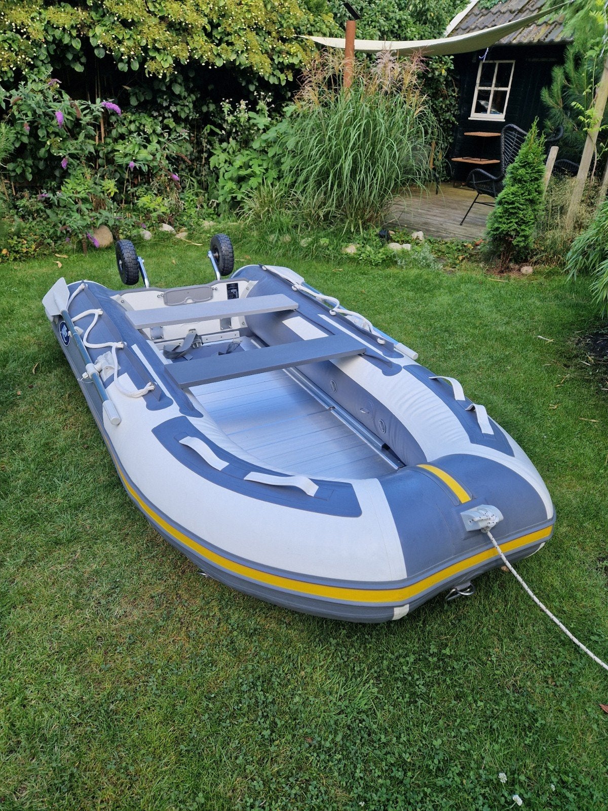 Hibo rubberboot + 2.5pk Suzuki motor, Ophalen, PVC, Zo goed als nieuw, Peddels