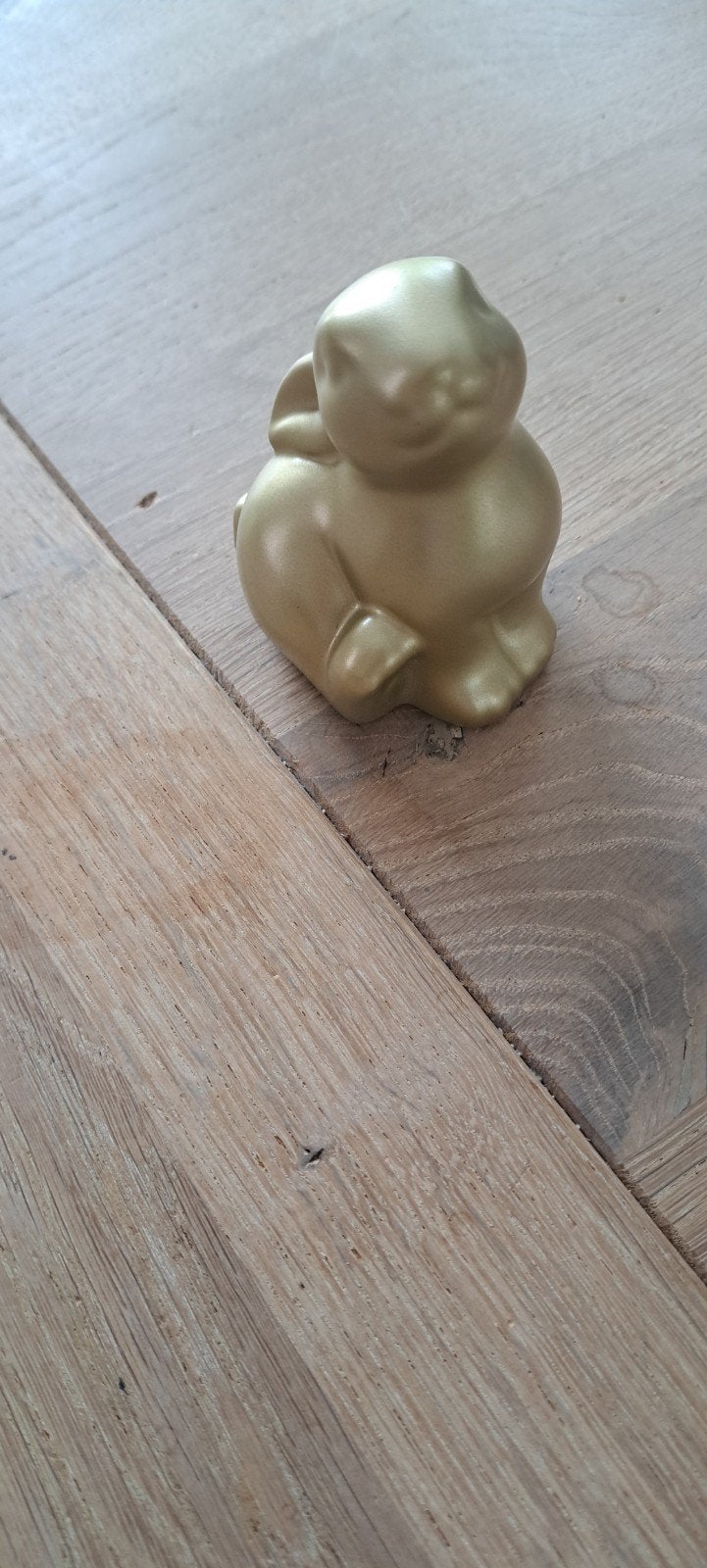 Decoratief Haasje - Gouden Standbeeldje, Overige materialen, Overige stijlen, Ophalen of Verzenden, Zo goed als nieuw