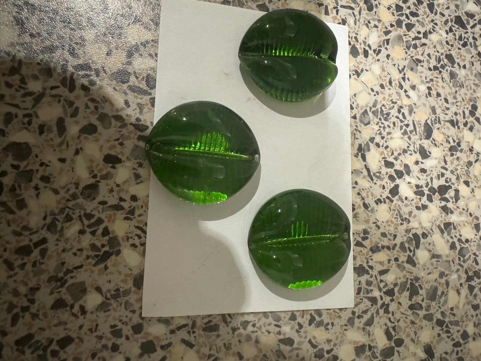 Vintage Pukeberg Zweden Groene Glazen Bladschalen, Ophalen of Verzenden, Zo goed als nieuw