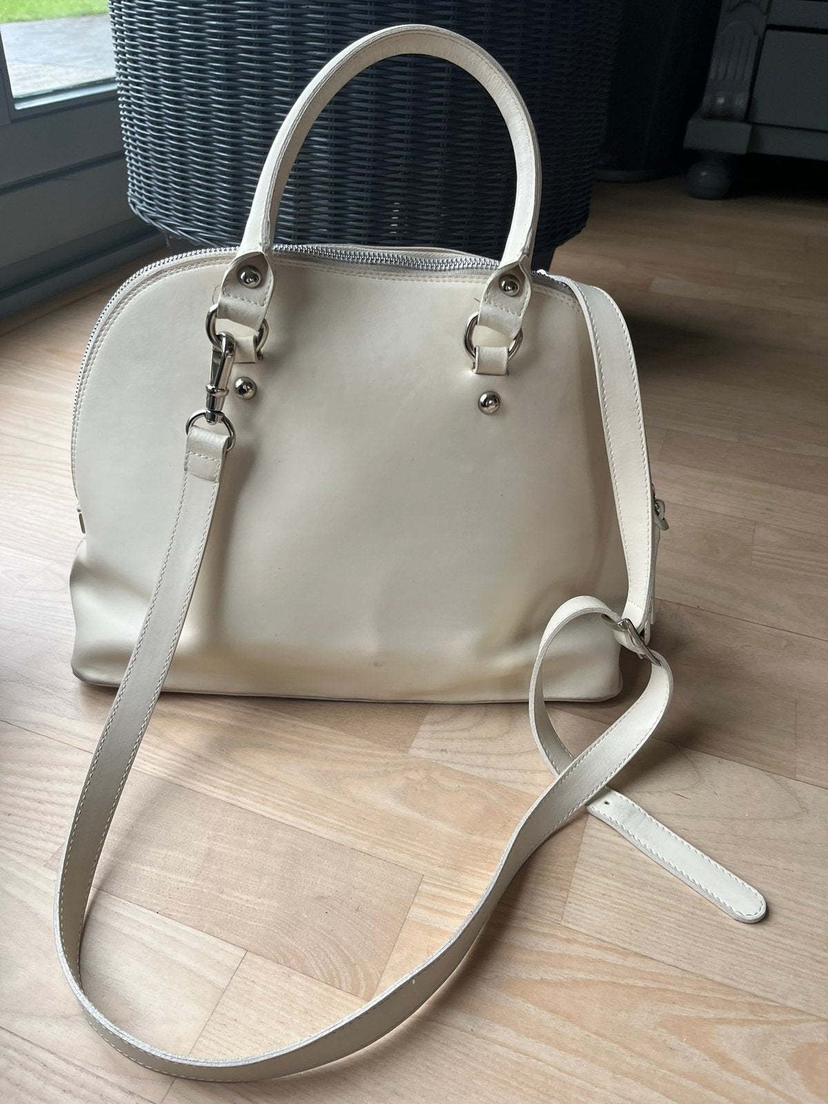 Nardelli handtas/ schoudertas  Guinea leather creme, Sieraden, Tassen en Uiterlijk, Verzenden, Gebruikt, Handtas
