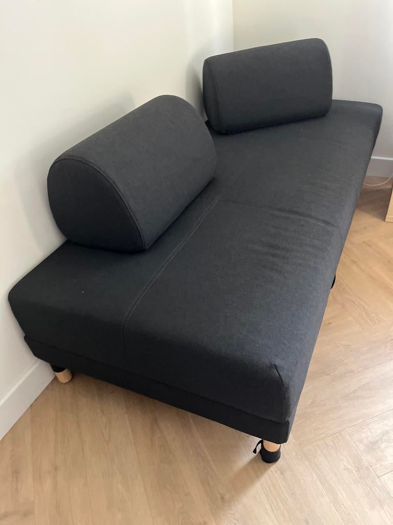 ️ IKEA FLOTTEBO Slaapbank – Grijs – Goed onderhouden, Ophalen, Tweepersoons, 140 cm, Zo goed als nieuw
