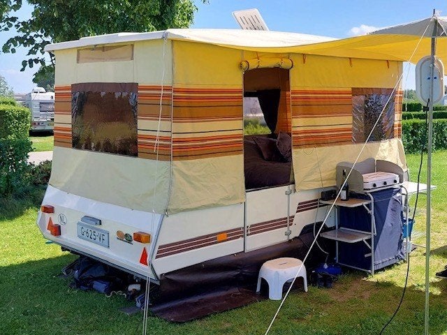 Paradiso Vouwcaravan uit 1984, Overige merken, Vast bed, Koelkast, Kleine zit