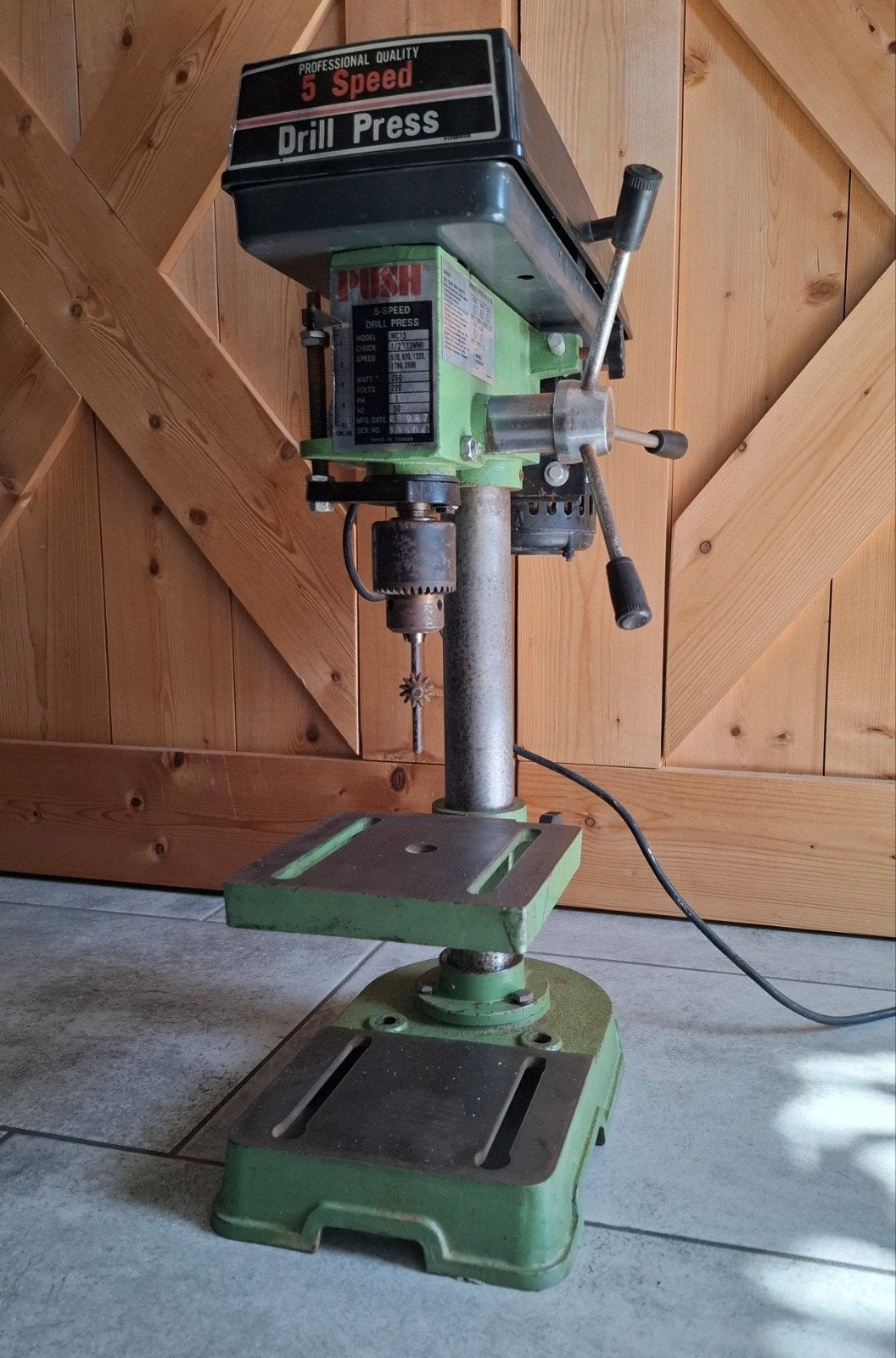 Kolomboormachine 5 snelheden, Doe-het-zelf en Verbouw, Gereedschap | Boormachines, Ophalen, Gebruikt, Kolomboormachine, Variabele snelheid