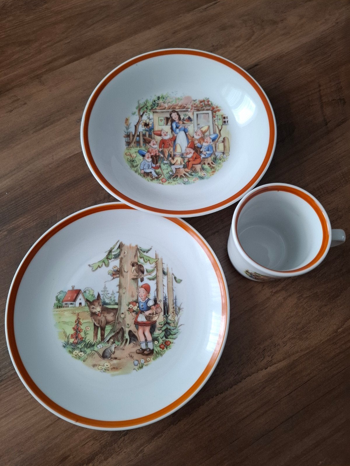 Vintage Kahla kinderservies: Sneeuwwitje & Roodkapje, Ophalen of Verzenden