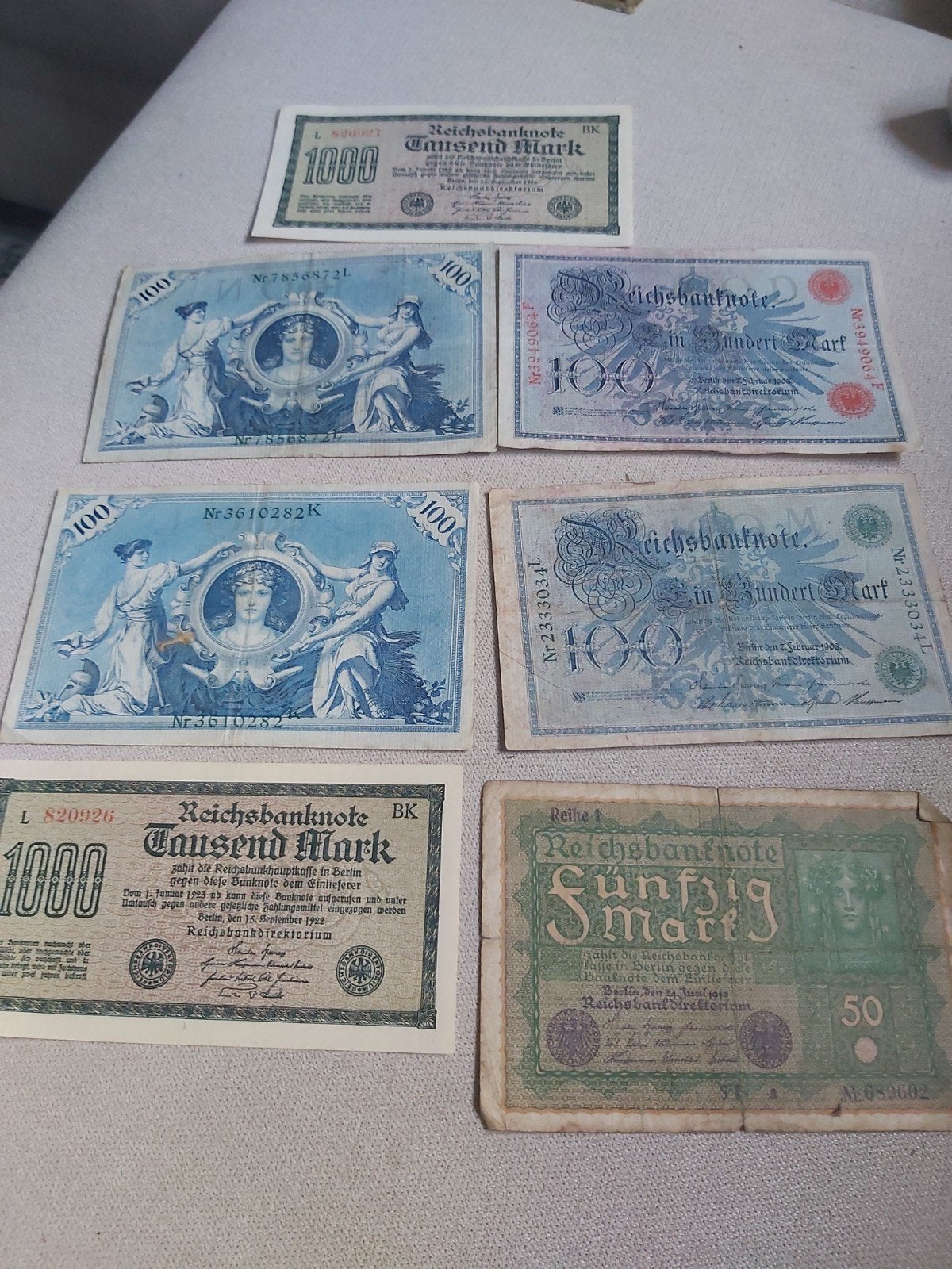 Duitse Reichsmark biljetten - Diverse waarden, Verzenden, Duitsland, Setje