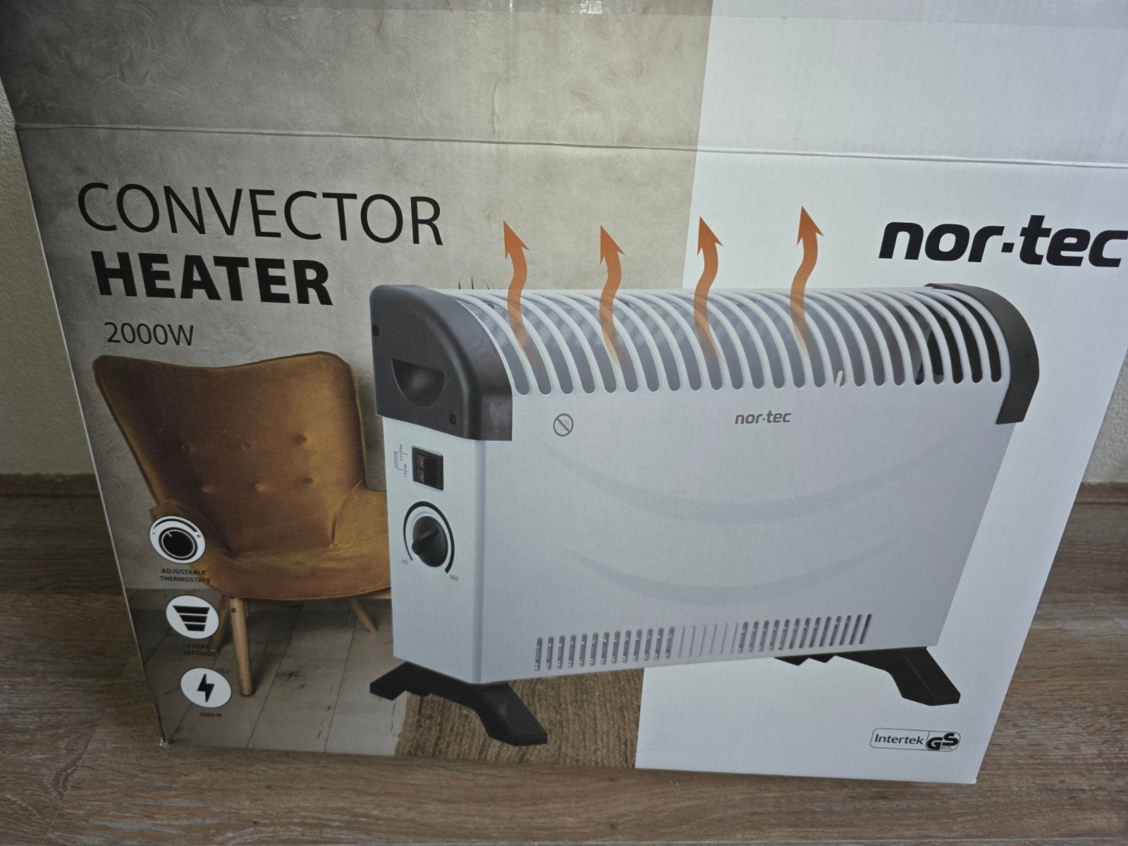 Nor-Tec Convector Kachel 2000W - Nieuw in doos, Ophalen, 30 tot 80 cm, Minder dan 60 cm, 800 watt of meer