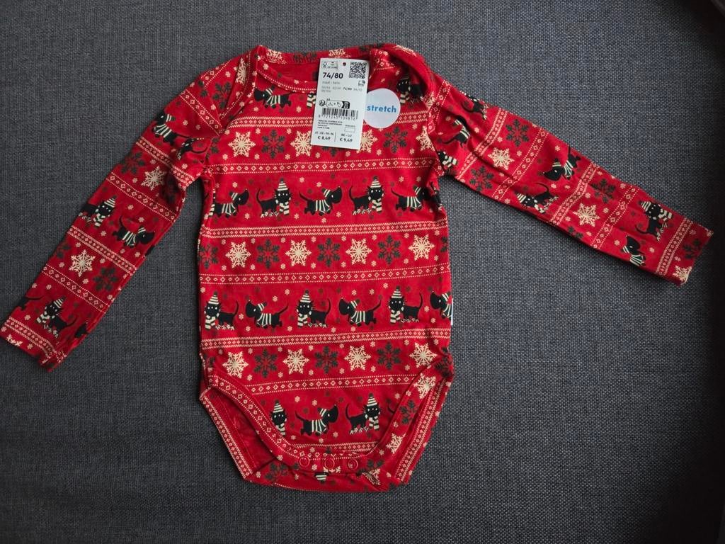 Kerst romper met Takkie en Siepie - Maat 74/80, Nacht- of Onderkleding, Jongetje of Meisje, Nieuw, Ophalen of Verzenden