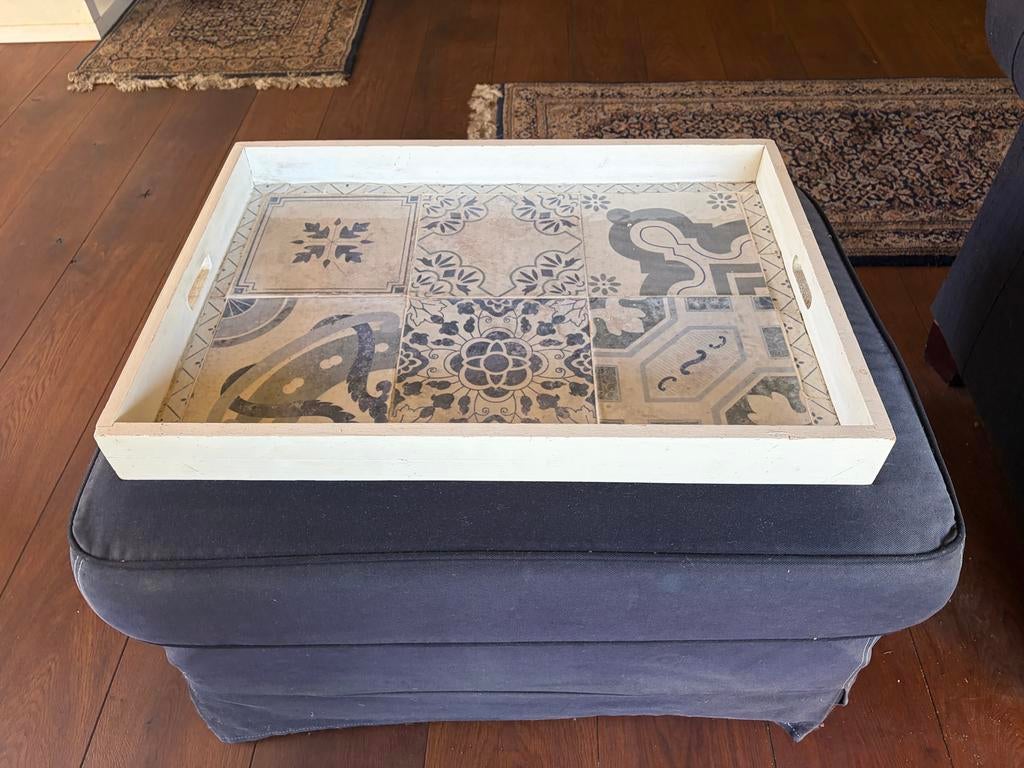 Decoratief dienblad met tegeltjespatroon - 50x35 cm, Ophalen