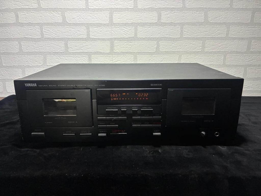 Yamaha KX-W392 cassettedeck - zwart, Ophalen of Verzenden, Dubbel, Overige merken, Tiptoetsen