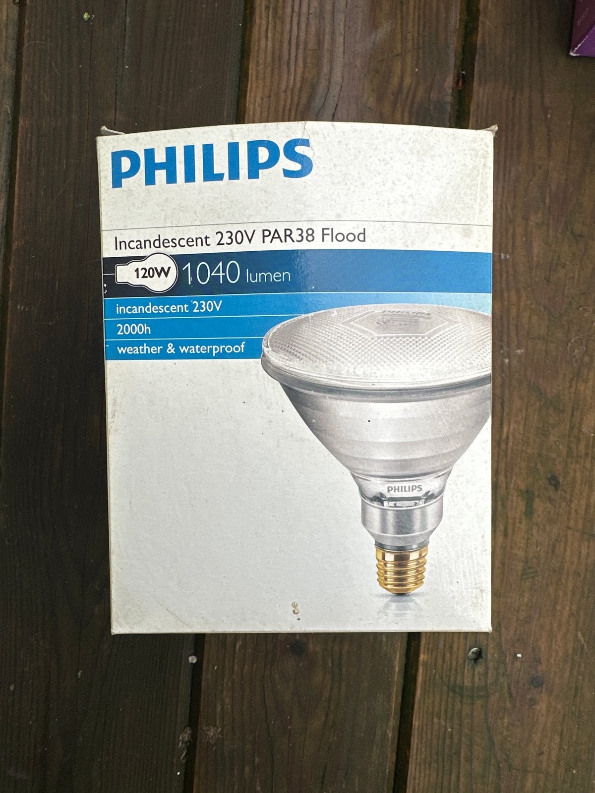 Philips Incandescent 230V PAR38 Flood 120W 1040 lumen, Philips, Gloeilamp, 60 watt of meer, Nieuw