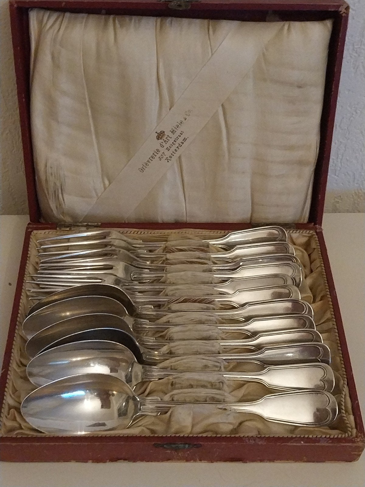 Antiek verzilverd bestekset van Offerverie d'Art Miele & Co, Ophalen of Verzenden