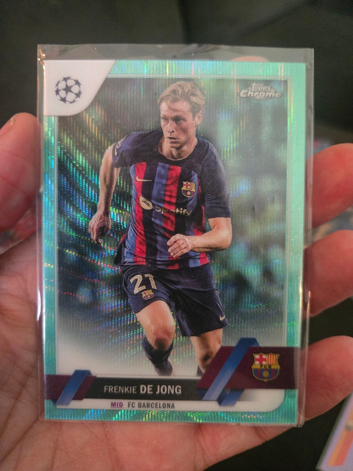 Frenkie de Jong Topps FC Barcelona Aqua Parallel /199, Verzamelen, Ophalen of Verzenden