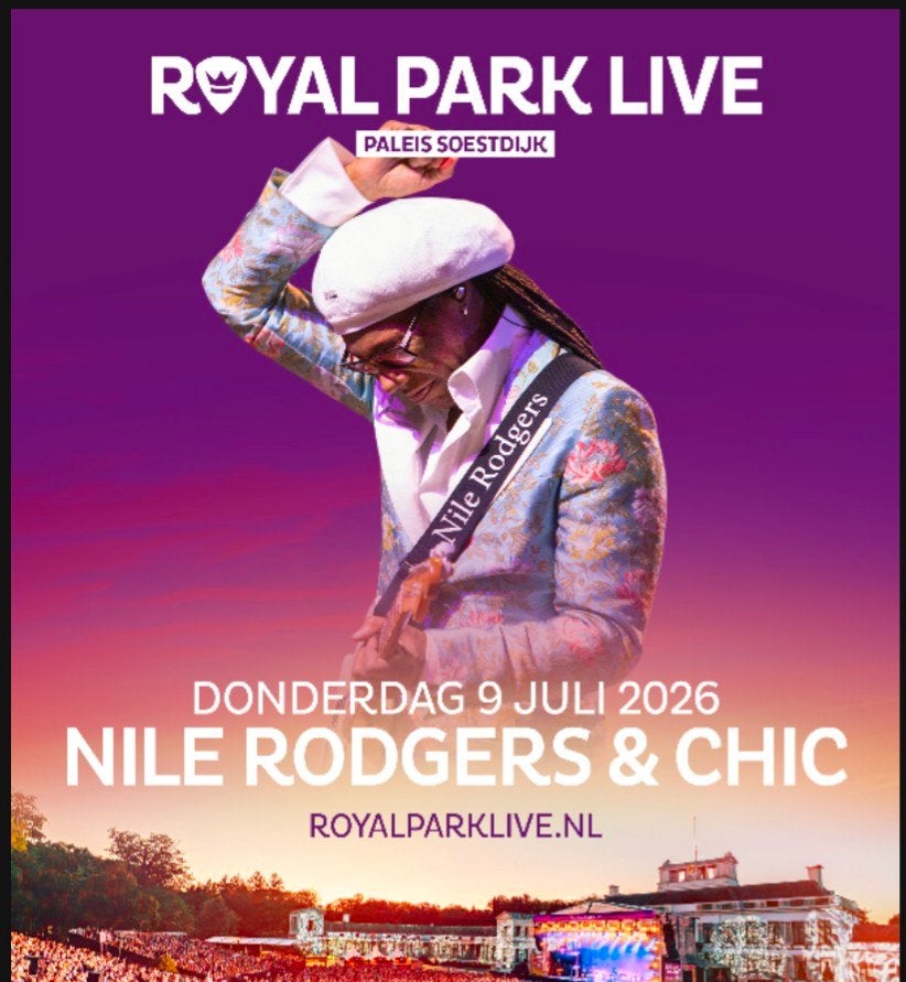 5x ️ Nile Rodgers  & Chic  @ Royal park live (Soestdijk), Drie personen of meer