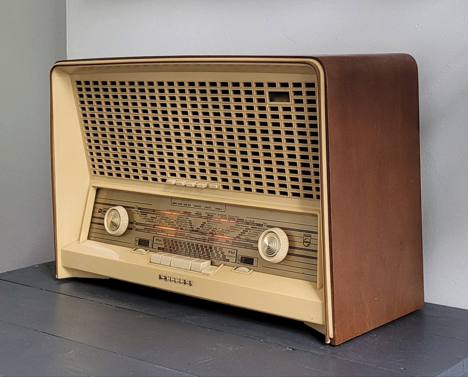 Philips B5X82A Buizenradio uit 1958, Audio, Tv en Foto, Radio's, Ophalen of Verzenden