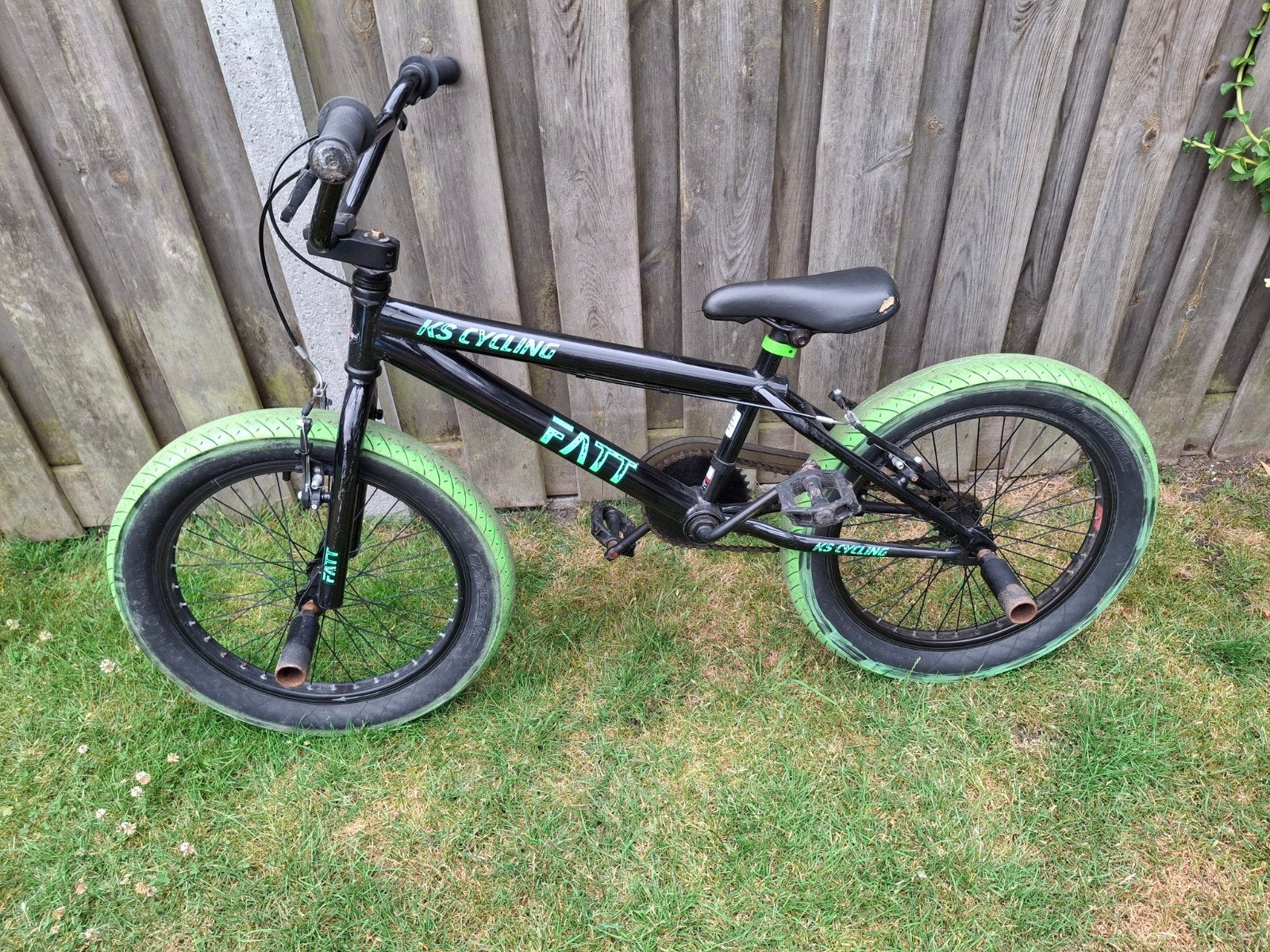 KS Cycling FATT BMX Fiets - Zwart/Groen, Fietsen en Brommers, Fietsen | Crossfietsen en BMX, Ophalen, Staal, Velgrem, KS Cycling