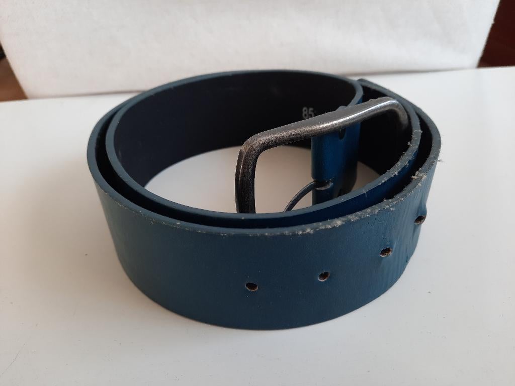 Riem - blauw leer - nieuw -, Overige kleuren, Nieuw, Ophalen of Verzenden, 3 tot 5 cm