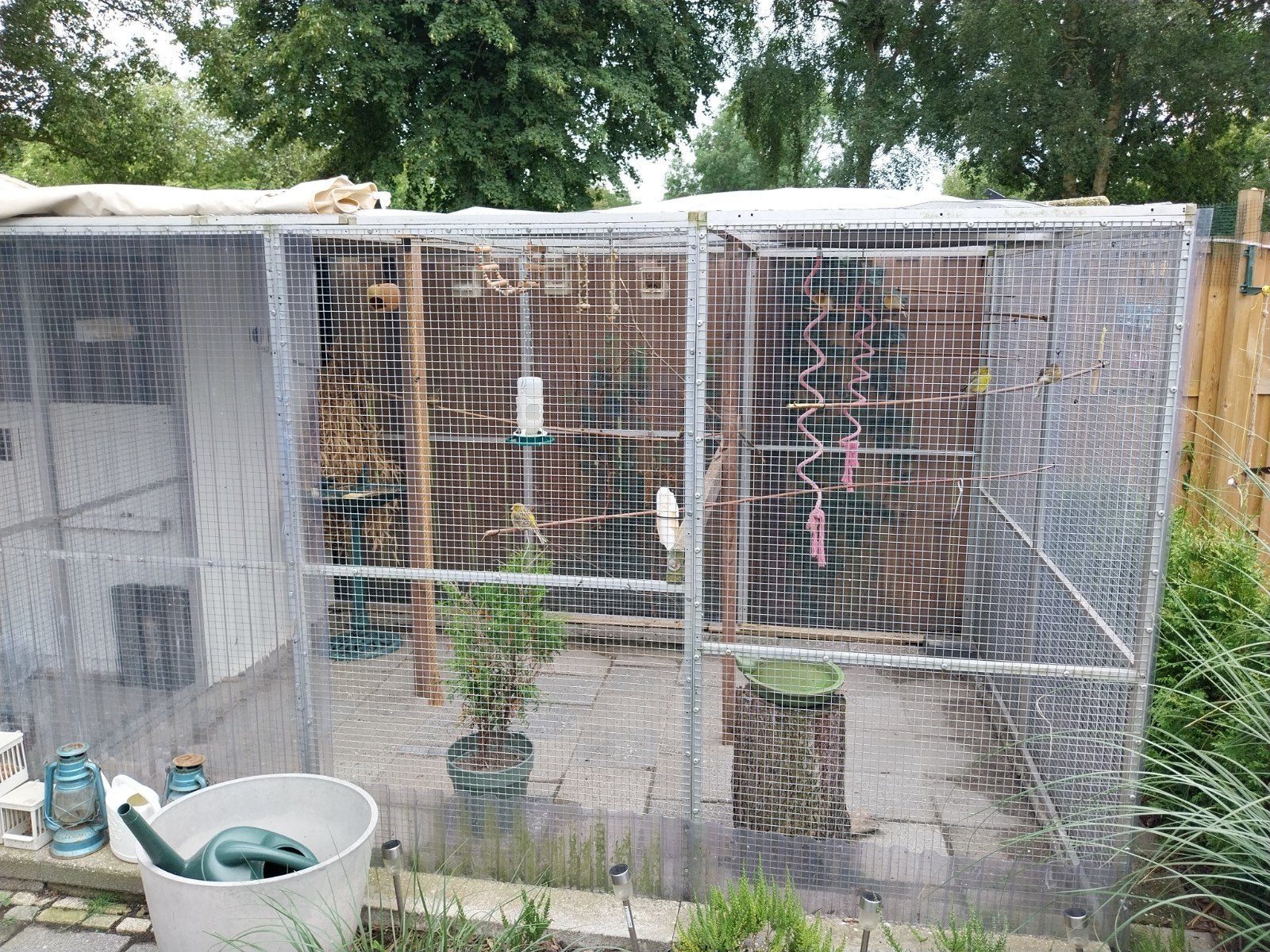 volière 18 panelen en 3 deuren, Dieren en Toebehoren, Vogels | Hokken en Kooien, Ophalen, Gebruikt, Aluminium, Volière