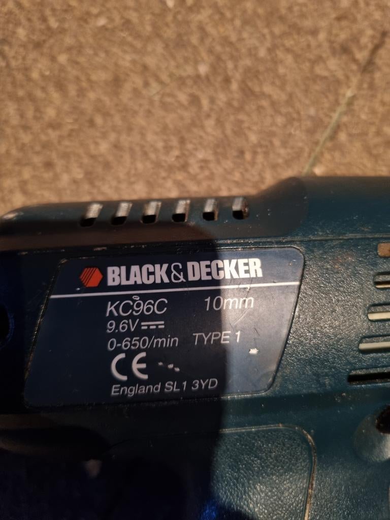Black & Decker accuboormachine KC96C 9.6V, Doe-het-zelf en Verbouw, Gereedschap | Boormachines, Ophalen, Gebruikt, Boormachine