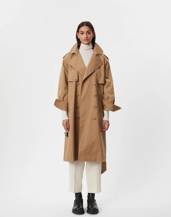 Rabens Saloner geweldige trenchcoat jas oversized met tas, Kleding | Dames, Ophalen of Verzenden, Maat 38/40 (M), Beige