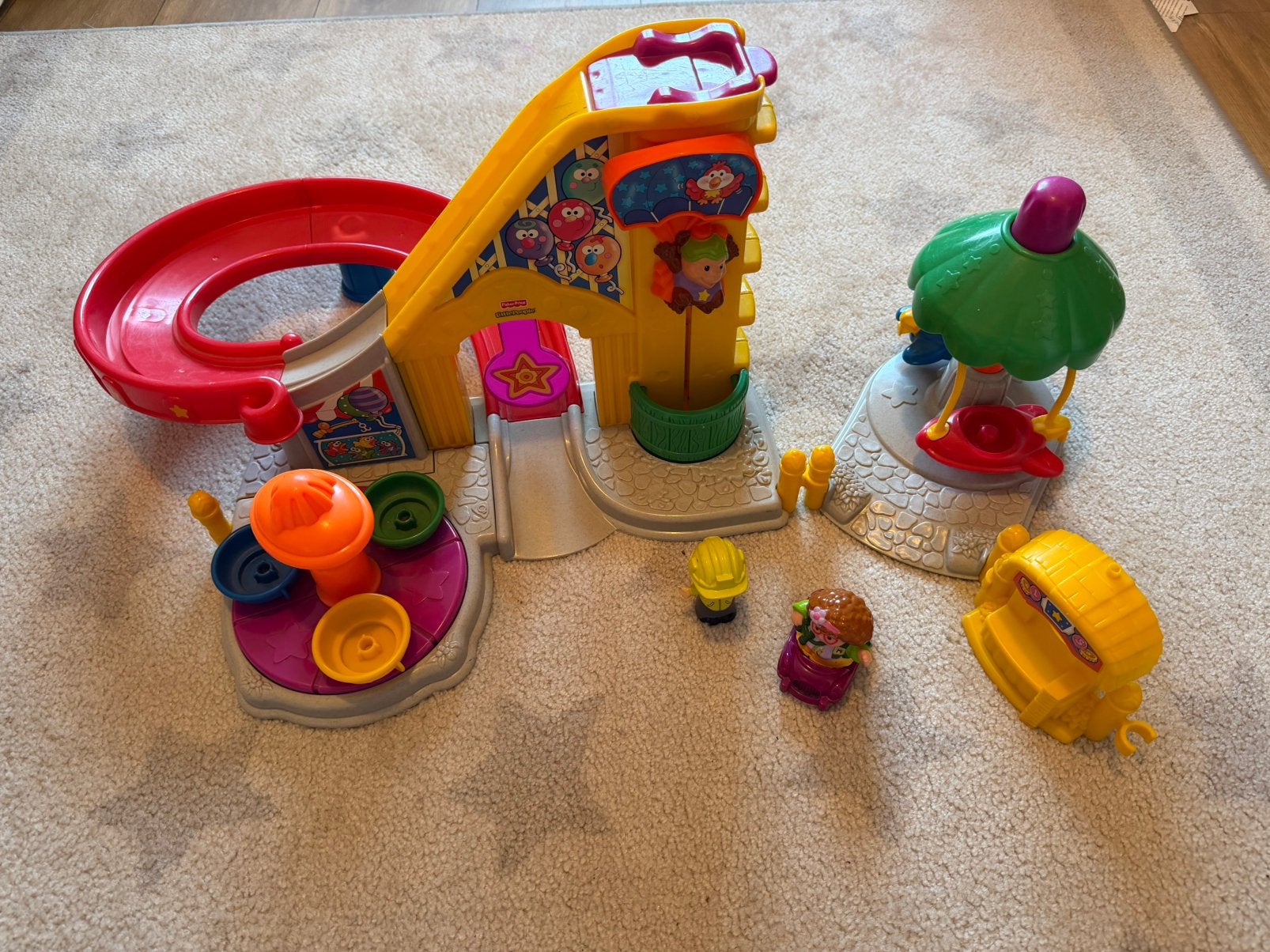 Little People kermis: achtbaan en draaimolen (Fisher Price), Ophalen, Gebruikt, Speelset, Met geluid