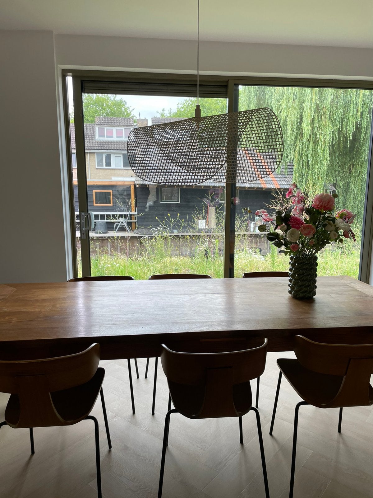 Teak houten tafel 242 x 100, Huis en Inrichting, Tafels | Eettafels, Ophalen, 200 cm of meer, 50 tot 100 cm, Zo goed als nieuw