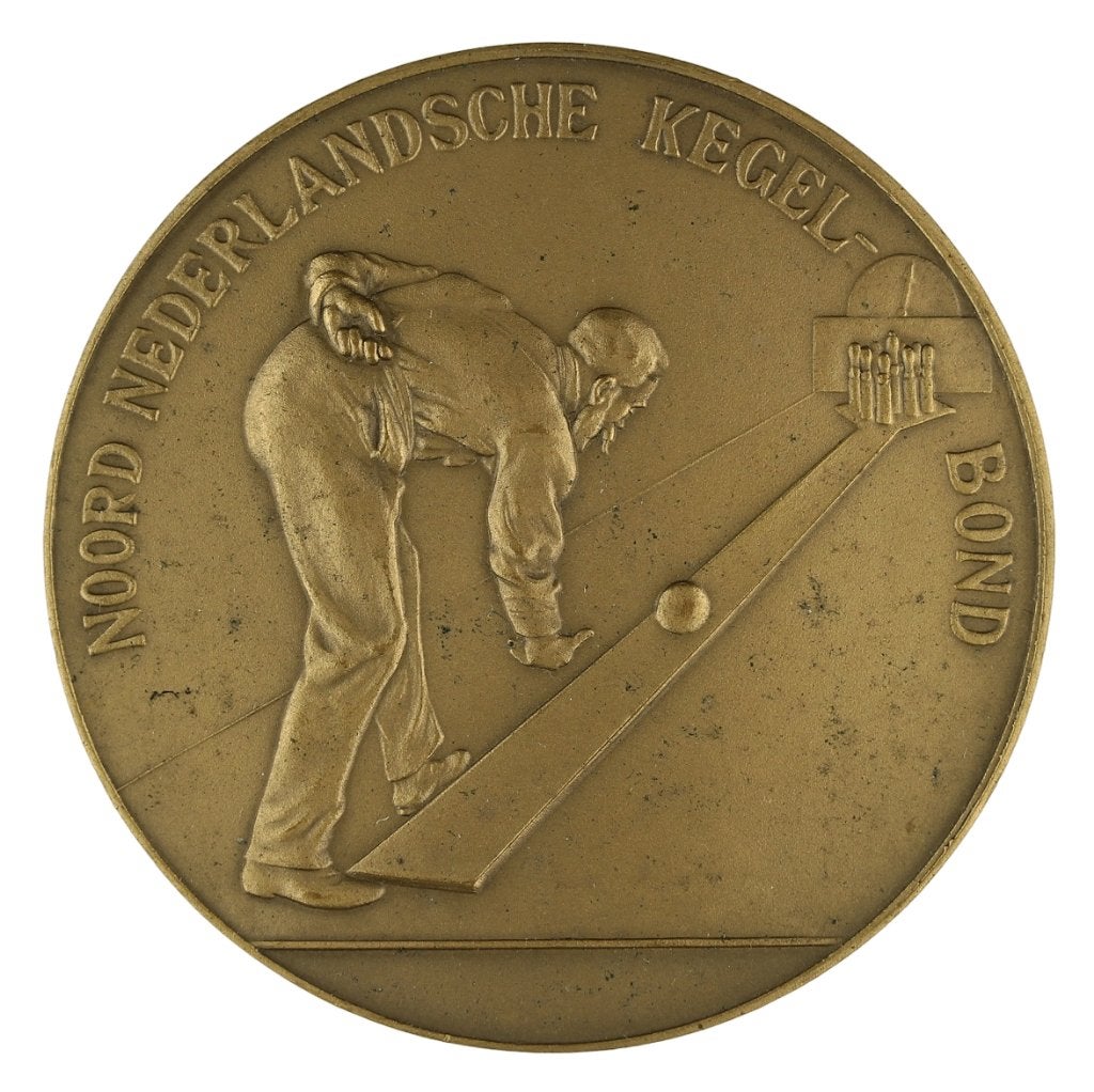 Prijspenning Noord Nederlandsche Kegelbond (N.N.K.B.), z.j., Verzenden, Brons, Nederland