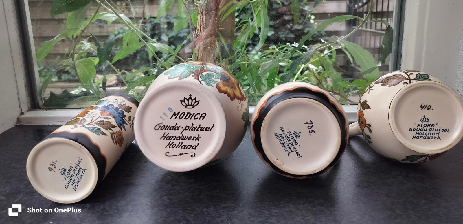 4-delige set Gouds Plateel Flora vazen en kannen, Ophalen of Verzenden