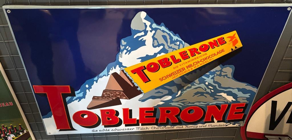 emaille reclamebord toblerone, Verzamelen, Merken en Reclamevoorwerpen, Ophalen of Verzenden, Nieuw, Reclamebord