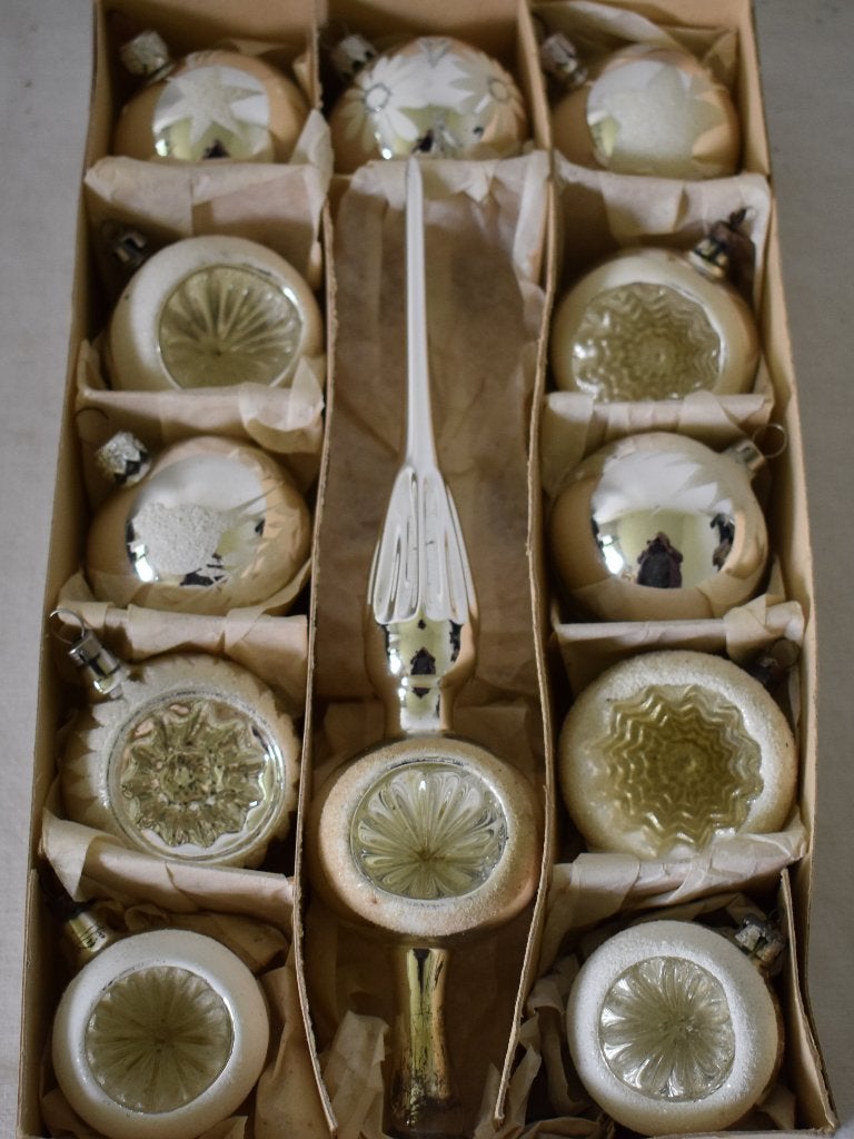 set oude zilveren kerstballen/deukballen + piek, Ophalen of Verzenden, Gebruikt