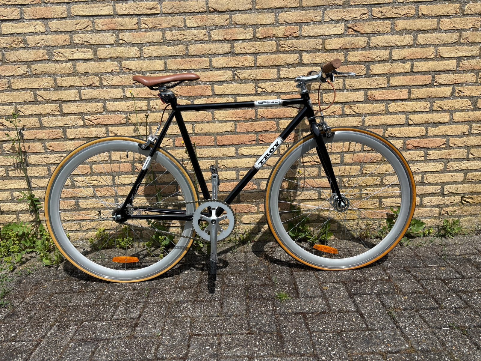 Troy Speed Fixiefiets 55cm 28inch, Velgrem, Zo goed als nieuw, 53 tot 57 cm, Ophalen